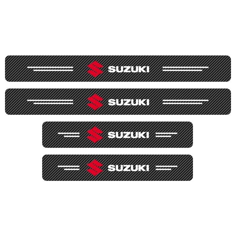 

4Pcs Car Door Plate Carbon Fiber Threshold Protector Sticker For Suzuki Swift Samurai Vitara SX4 Jimny Alto Kaiser Ingnis DZire