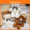 Adorable Brown And White Bow Tie Teddy Bear Plush Doll Perfect For Gifts And Promotions