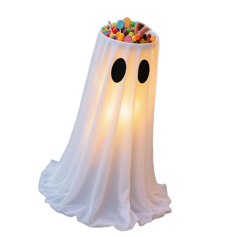 Halloween Decorations - Halloween Specter Candy Bowl Stand Decoration with LED Lights - Enchanting Specter Candy Holder for Front Door Porch Outdoor