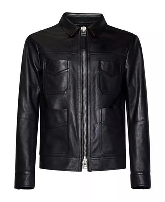 AL KHALID Elegante NEUE Herrenjacke 100 % echtes Lammleder Racer Bikerjacke