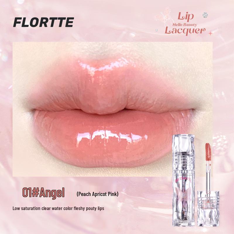 FLORTTE Girls' Dormitory Watery Light Lip Lacquer - So Beautifully Amelia: Transfer-resistant Mirror Gloss