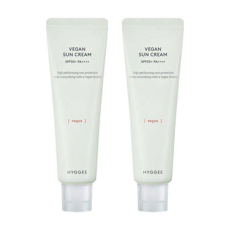 

HYGGEE Солнцезащитный крем 50 мл X 2(Веганский или Увлажняющий) Relief Sun Cream