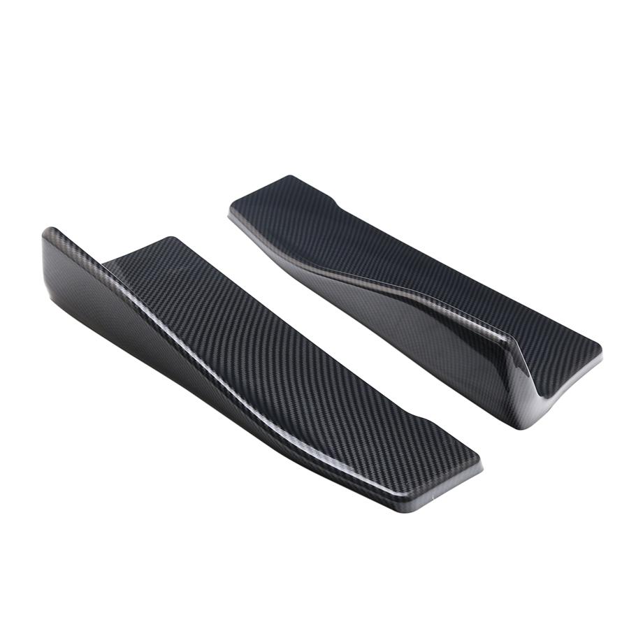 2 Pcs Carbon Fiber Color Car Bumper Spoiler Rear Splitter Diffuser Lip Universal