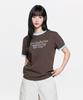 Emelbi Letter Graphic Regular Fit Ringer T-Shirt Sf (D.Brown)