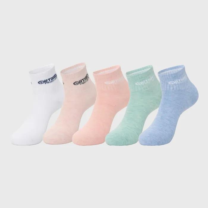 Outdoor Products Lettering Flat Ankle 5 Pairs (4 Colors)