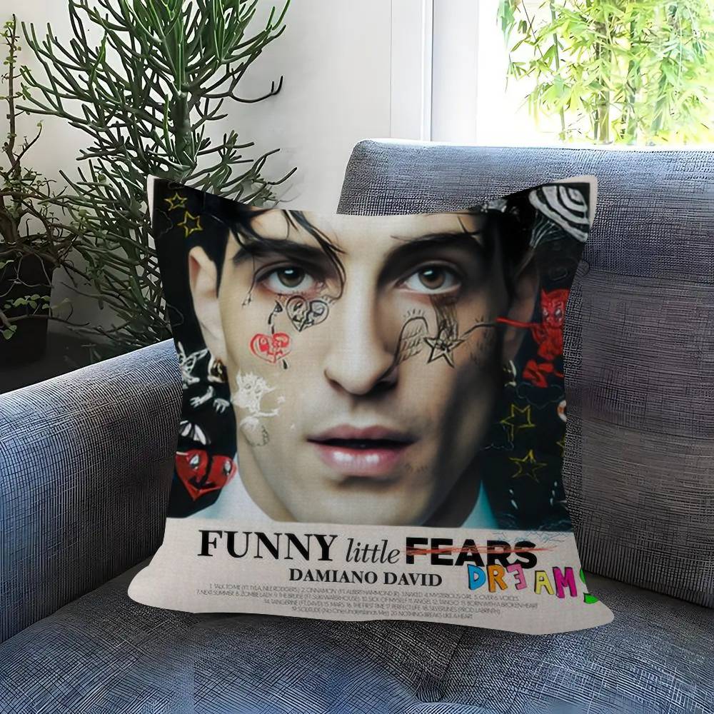 Rock Singer D-Damiano David Personalized Picture Text Home Decorative Pillows Household Gifts 45X45Cm