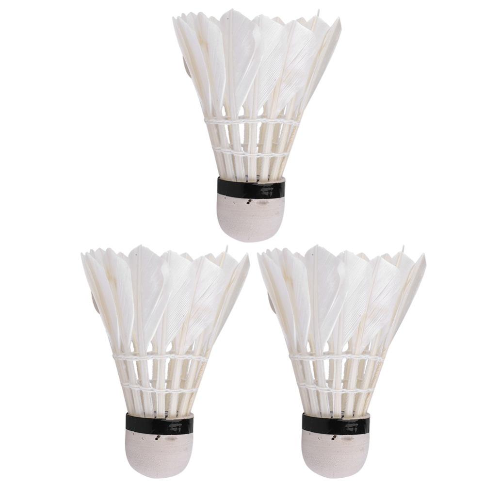 3pcs Badminton White Goose Feather Shuttlecocks Goose Feather Badminton Ball Feather Badminton Family Practice