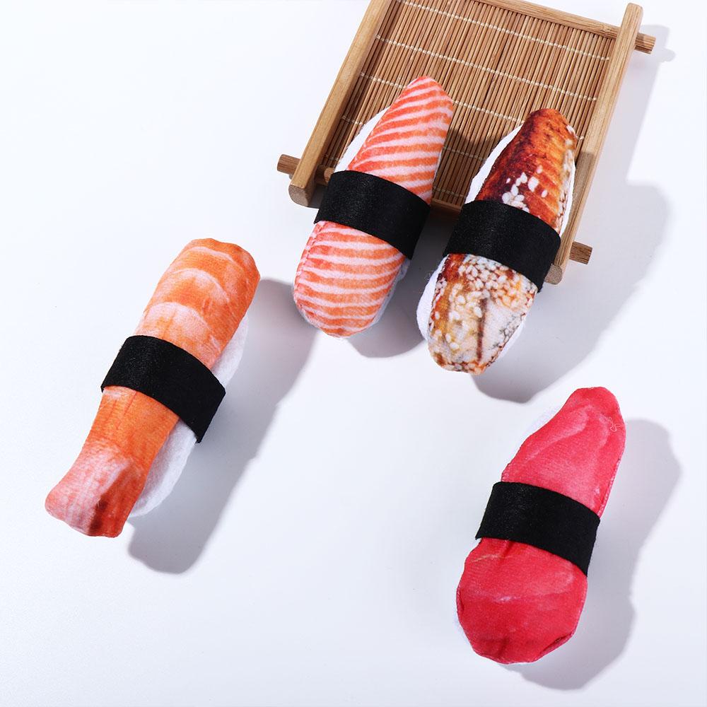 Sushi Shape Catnip Toy Simulation Kitten Interactive Toy Cute Pet Molar Toy Relieve Boredom