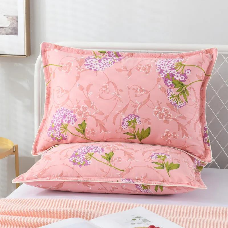 Two-pack Cotton Pillowcase Bedroom Bedding Double Single Pillow Core Cover 48*74cm
