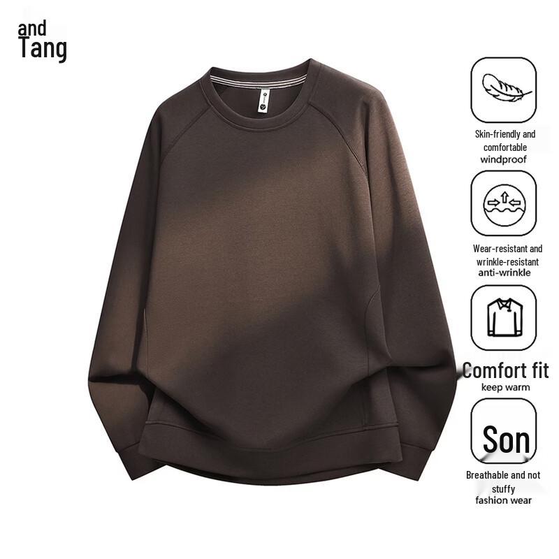 Chutang Men s Heavyweight Cotton Crew Neck Pullover Sweatshirt 2XL