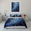 Starry Night Sky Decor Set Bedding Set with 1 Duvet Cover 2 Pillowcases Single Double King Queen, Gift