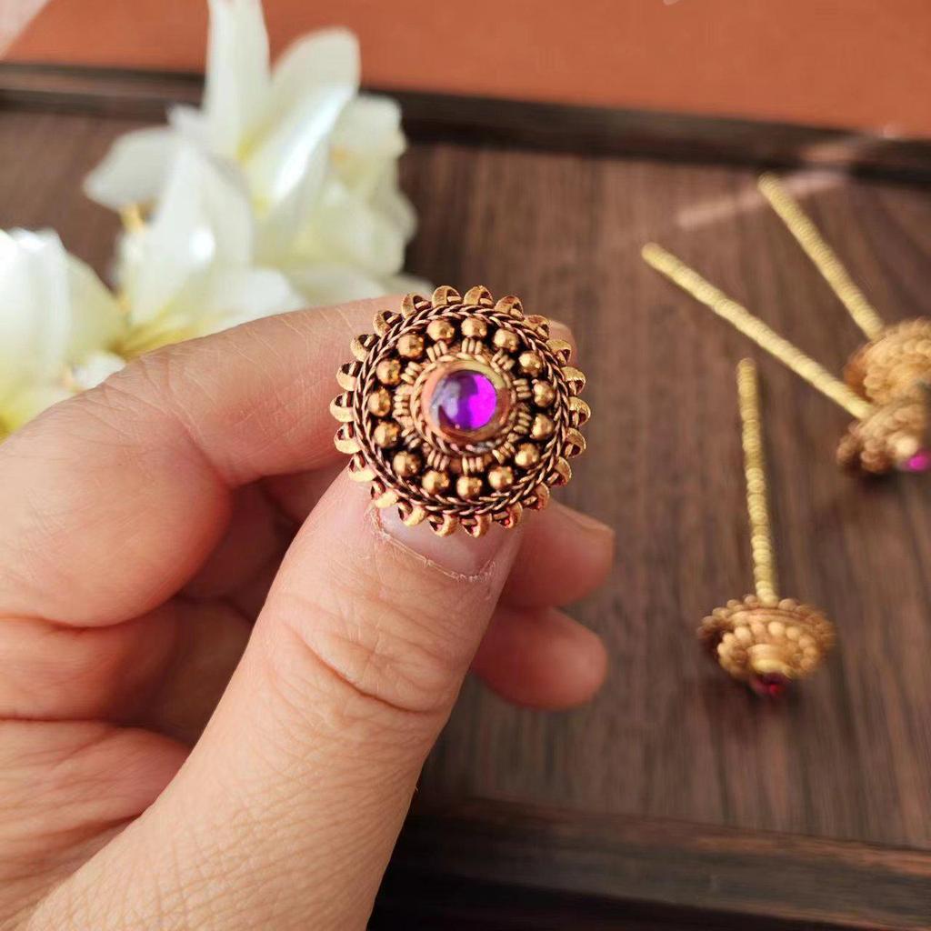 Round Hair Stick - Exotic Thai, Myanmar & Laos Style Hairpin Accessory