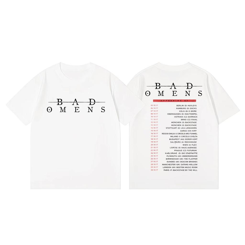 Rock Band Bad Omens Double Sided Print T Shirt Men Women Clothing Fashion Pop Music Tshirt Summer Casual Loose Cotton Tshirts