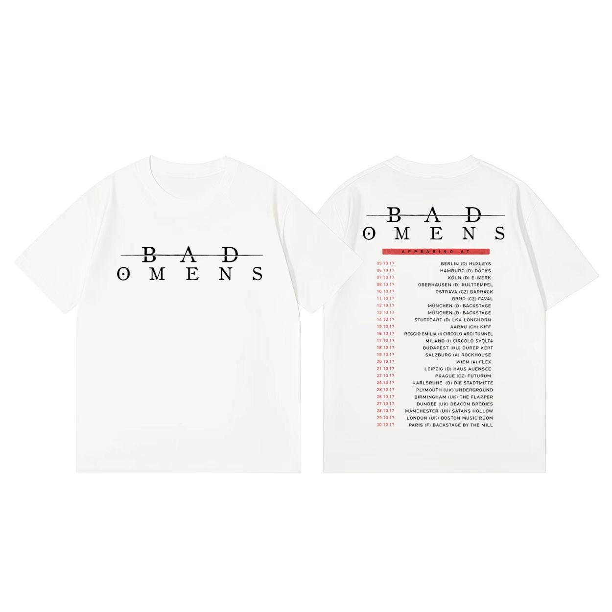 2026 Rock Band Bad OUnisexs Double Sided Print T Shirt Unisexs Clothing Women Fashion Pop Music Tshirt Summer Casual Cotton Tshirt S