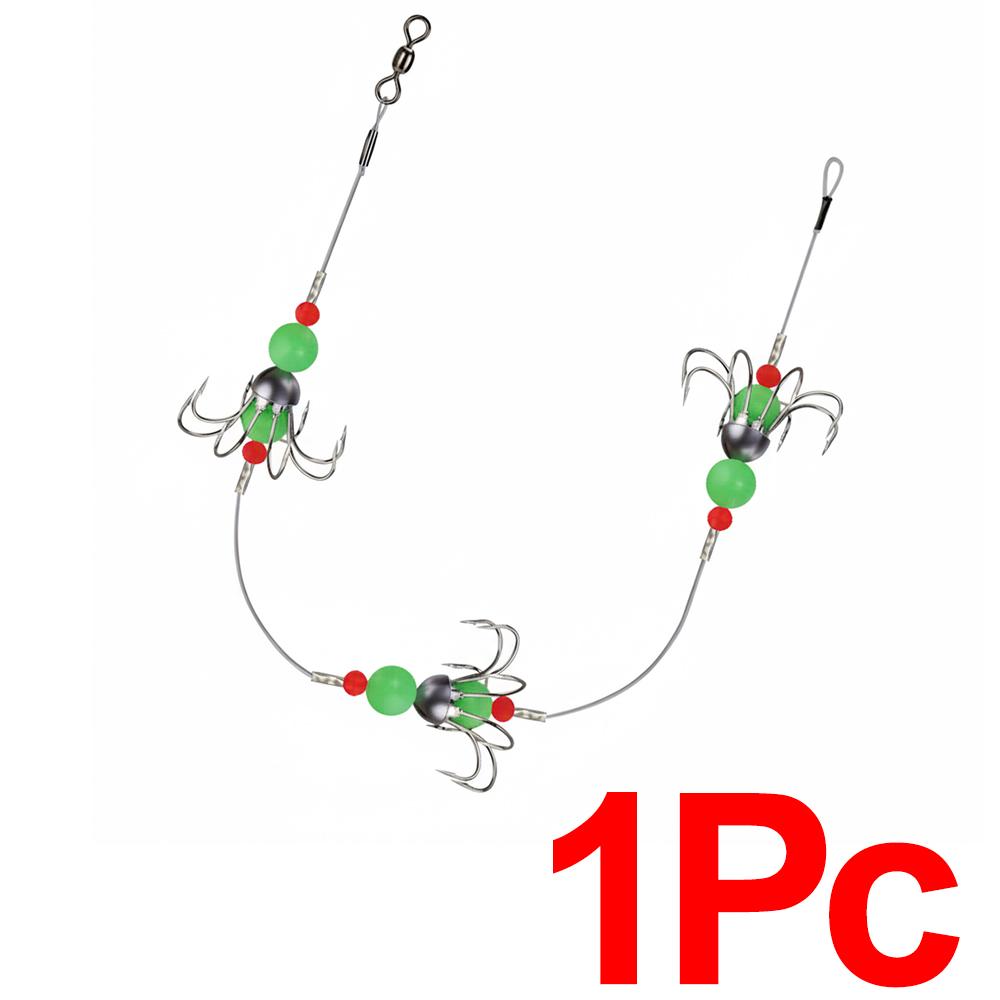 High Sensitivity Squid Jig Glow Egi Fishing Rig Biomimetic Octopus Bait Cluster Hooks Underwater Luminous Fish Attractor Bait