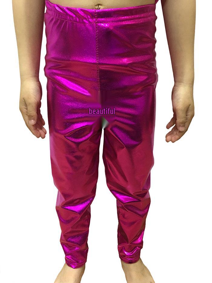 Unisex Shiny Patent Leather Dance Pants for Jazz, Cheer, & Hip Hop