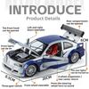 1:24 M3 GTR E46 Model Racing Car Toys Alloy Diecast Sound Light Doors Opened Shock Absorption Pull Back Simulation Supercars