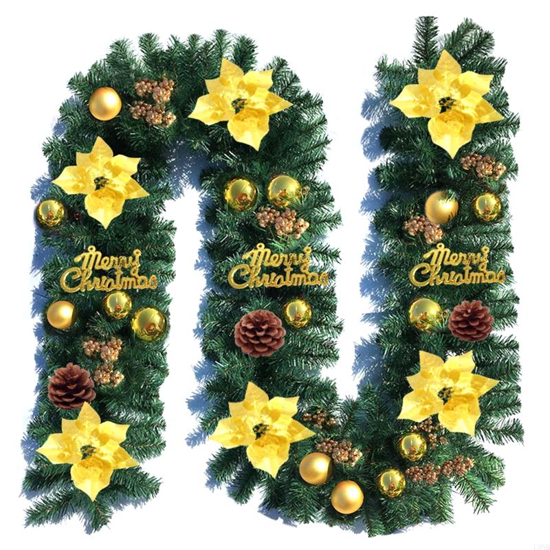 2.7m Christmas Wreath Artificial Pine Cone Ball Tree Rattan Ornament
