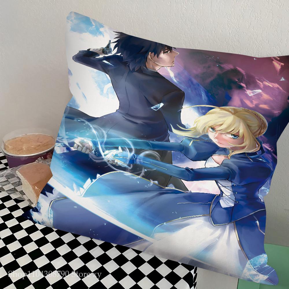Anime Fate Zero Stay Night Saber Pillow Case Square Pillow Bedroom Sofa Leisure Comfort Cushion Car Living Room Home Decoration