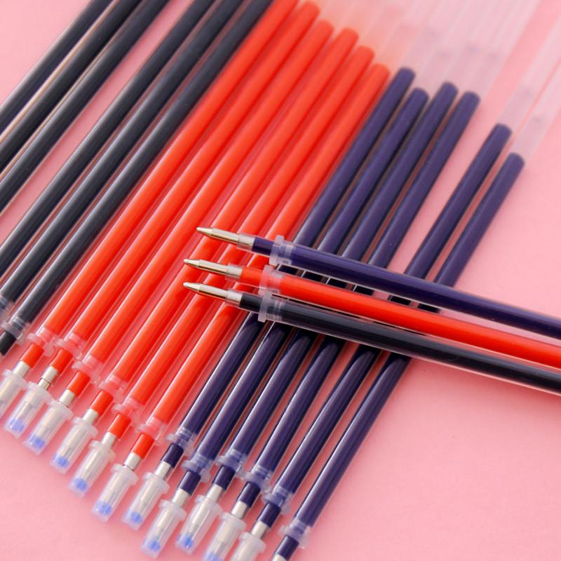 Ricariche per penne a sfera con testa a proiettile da 0,5 mm, cancelleria per studenti, per scrivere materiale scolastico per ufficio