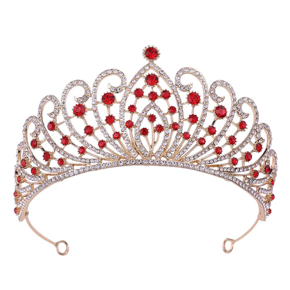 New popular wedding tiara crown luxury baroque rhinestone alloy