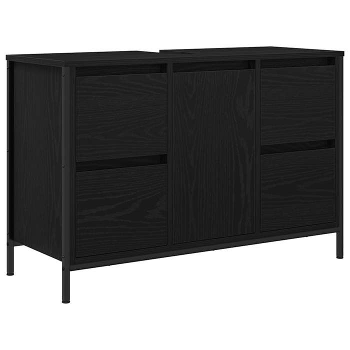 VidaXL Vanity Unit with Drawers Black Oak 90x34.5x60 Cm, Bathroom Vanity Unit, Bathroom Under-Sink Cabinet 861887