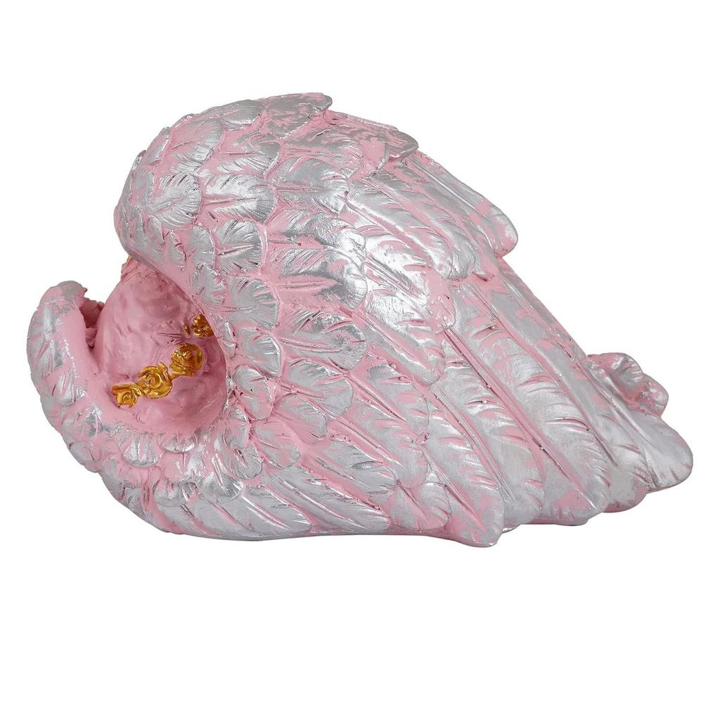 Statue eines geflügelten Mädchens als Heimdeko-Artikel | Feenmädchen-Statue als Schaufensterstück zur Dekoration von Heimregalen (Angel Pink SHS)