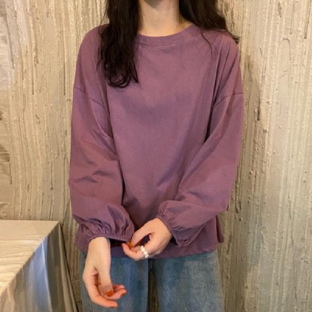 Women's Loose Fitting Pullover Long Sleeved T-shirt for Women