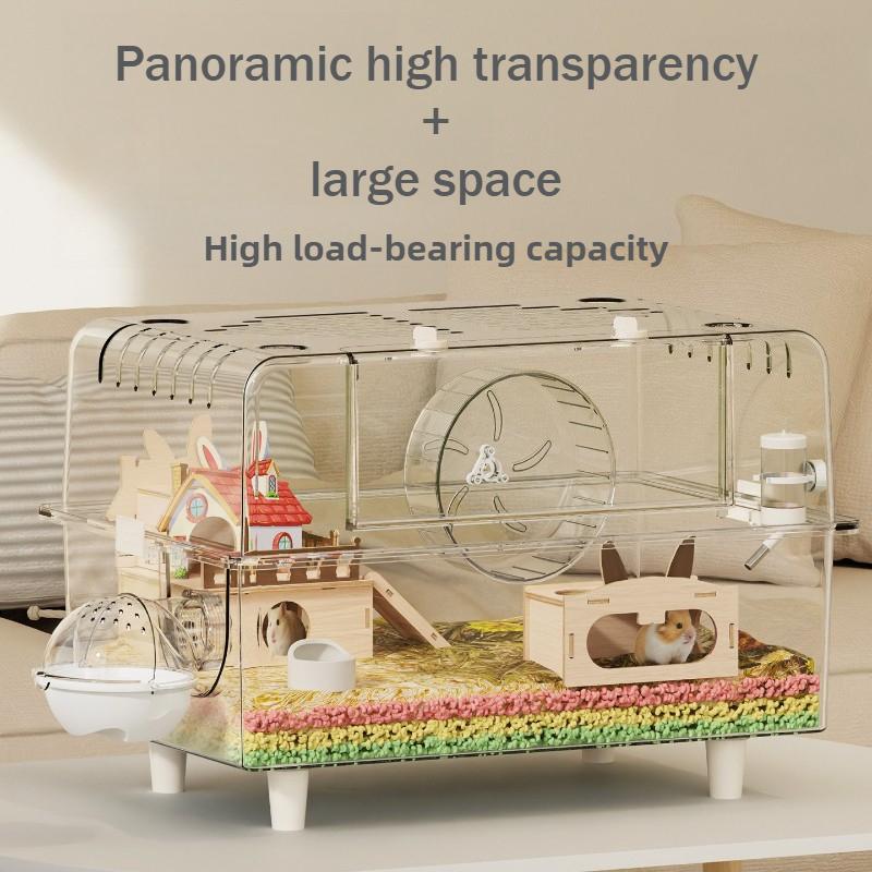 Large Hamster Cage Luxury Transparent Hamsters Accessories Cages Hamsters Rat Hideout Houses Habitats Furniture Hamster Supplies