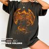 Comfort Colors Dragon Flames Dark Fantasy Shirt, Retro 90s Graphic Tee