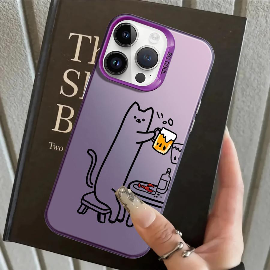Funny Cat Clear Couple Paired Back Phone Cover Case for iPhone 17 Pro Max 16 11 14 XR XS Air 13 Pro 12 15 Plus