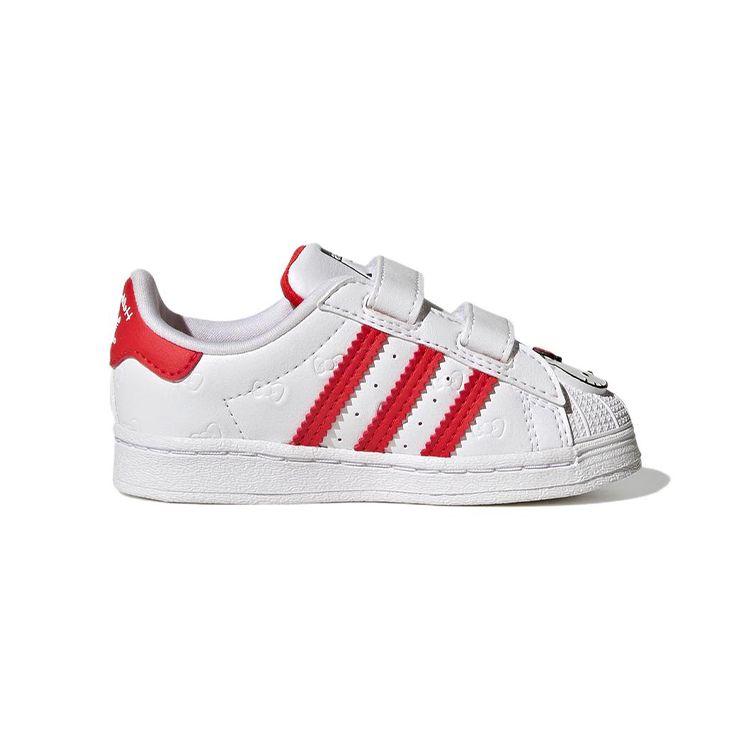 Adidas Originals Superstar Cf Comfortable Daily Wear Durable Low-Top Walking Shoes Baby Shoes White Red GV8863