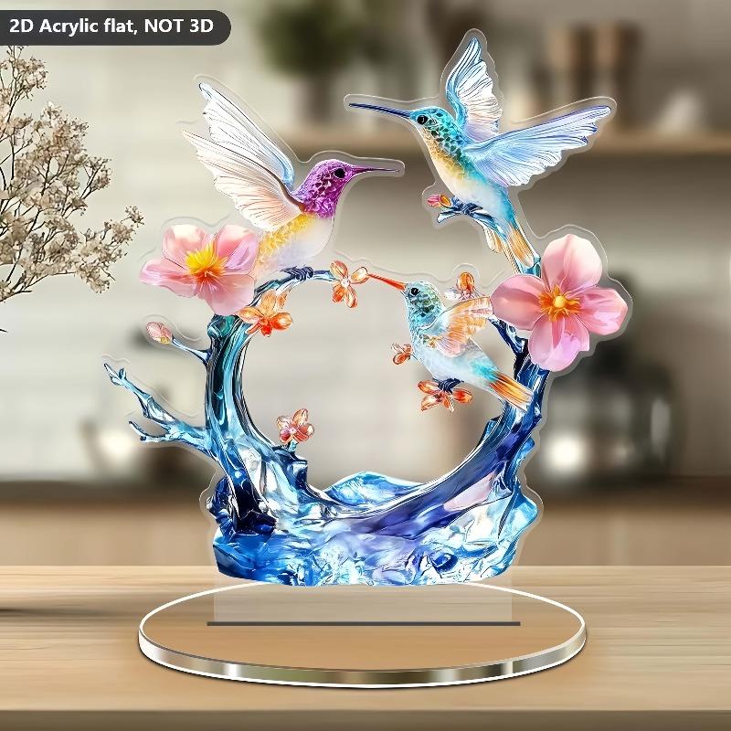 2D Flat Acrylic Hummingbird Decoration, Indoor and Outdoor Decoration - No Battery/electricity Required, Free Day Decoration, Shop Decoration, Dur
