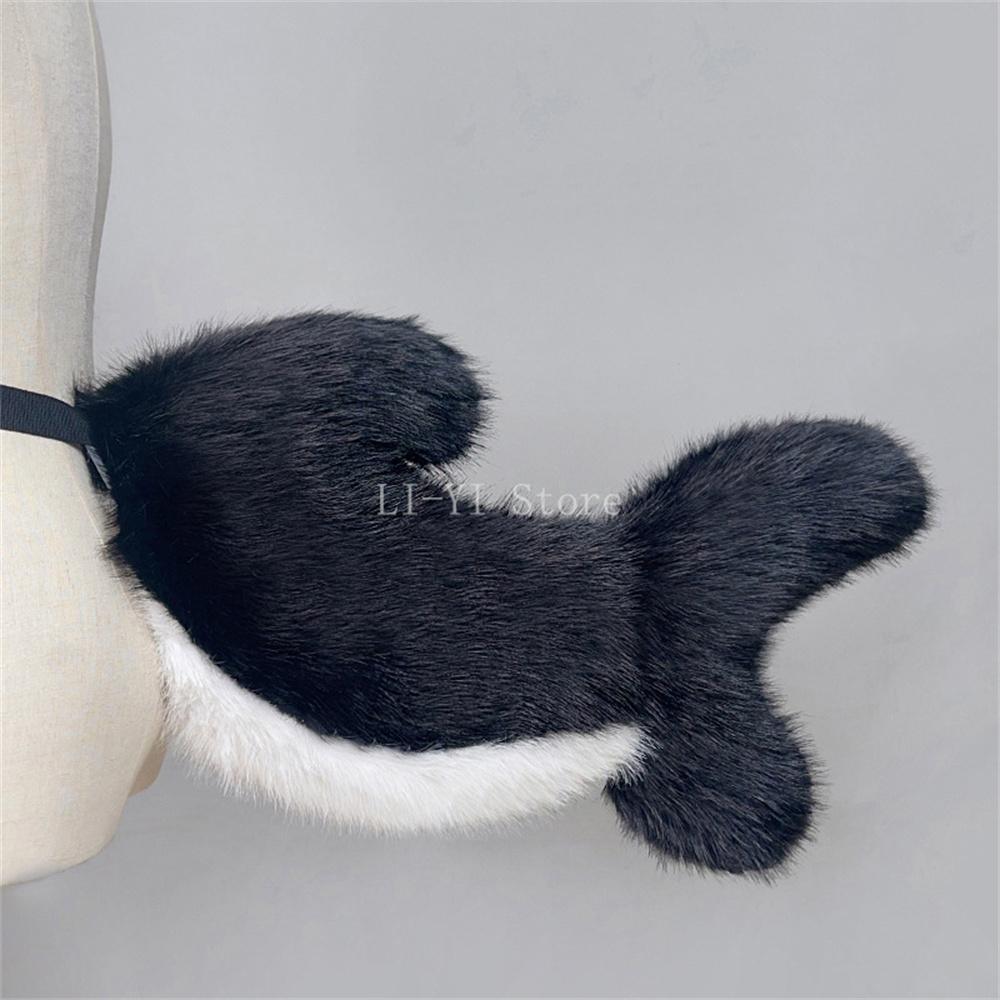 

Plush Fursuit Costume Accessories Shark Shape Tail Kig Furry Animal Tail Cosplay Prop Detachable Tail For Anime Convention about 54cm