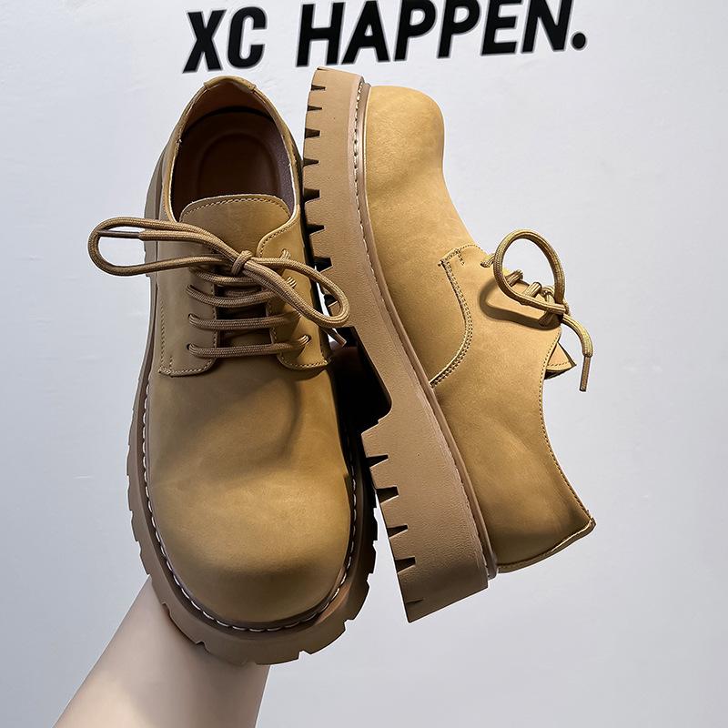 Martin boots men's low-top British style big head platform tooling shoes men's platform soft-faced leather shoes men's 1035-A