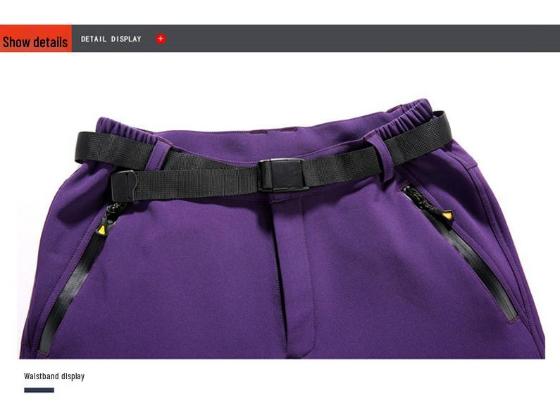 Winter Fleece-Lined Windproof Waterproof Hiking Pants for Men & Women – Softshell, Warm, Ideal for Couples