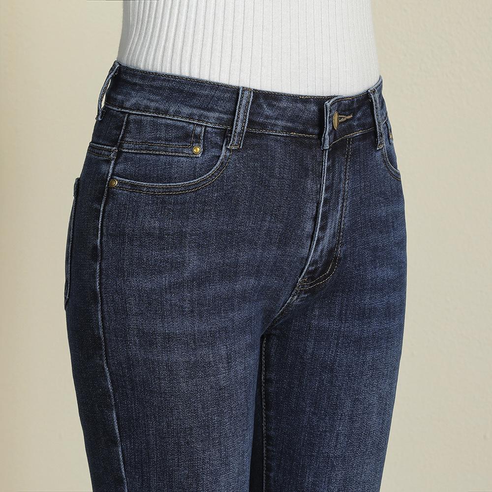 

High-Waisted Elastic Straight-Leg Plus-Size Slim-Fit Jeans for Women - Spring 2025 33 (66-70 kg)