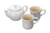 Teapot & Mug (SS) Set White Luster Heat-resistant Cold-resistant Microwave Oven Dishwasher Safe 3-piece Set