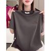 Women's High-End Fashionable Printed Short-Sleeve T-Shirt, Loose Fit, Round Neck, Slimming, Versatile Casual Top 