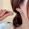 Silver Needle Korean Version Elegant Black and White Plaid Earrings
