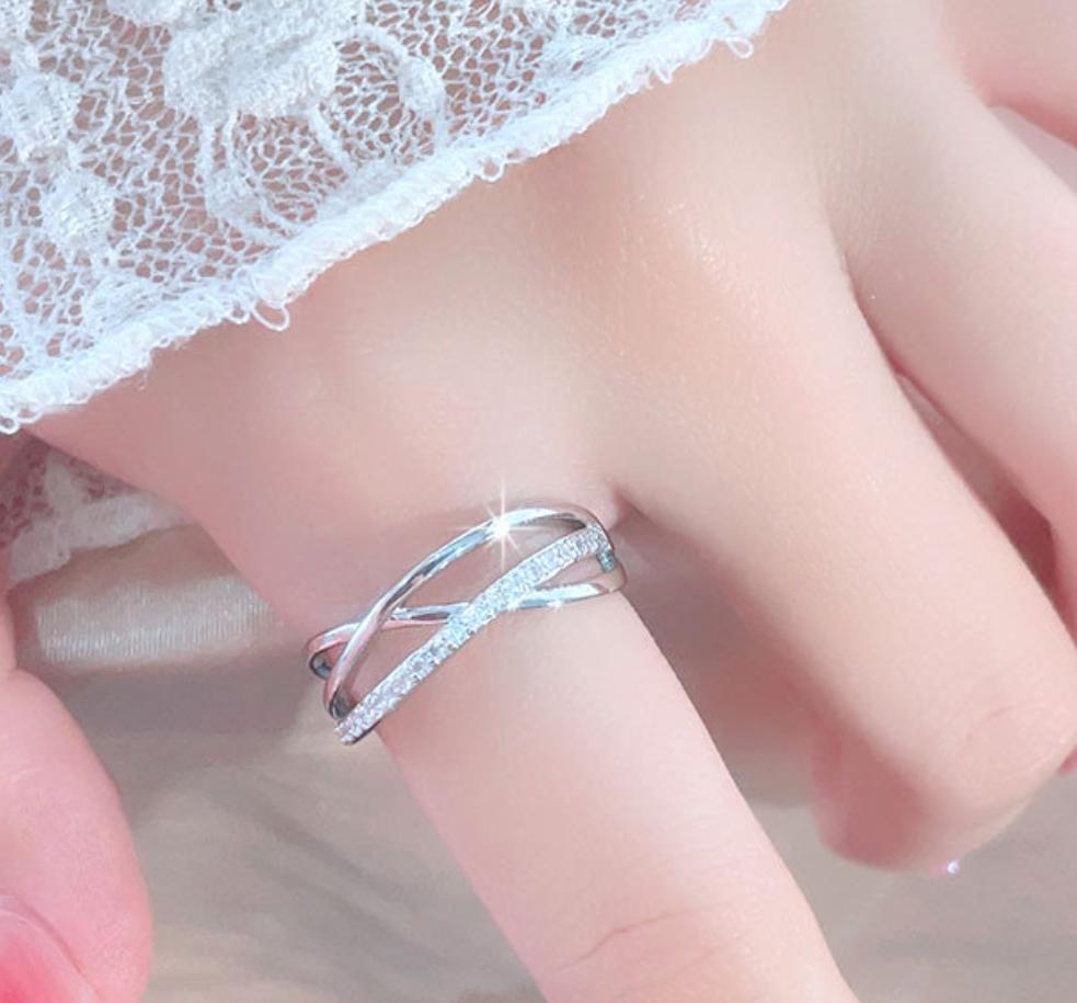 Copper Ring Adjustable Mesh-Like For Women Luxury Beautiful Ring Fashion Wedding Jewelry Party Women Zircon Ring