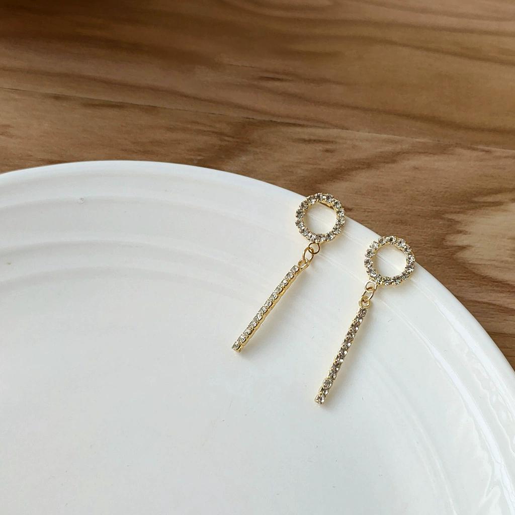 Sparkling Zircon Hollow Round Circle Tassel Earrings For Women Summer Fashion Jewelry New Gift Party Beach Vacation