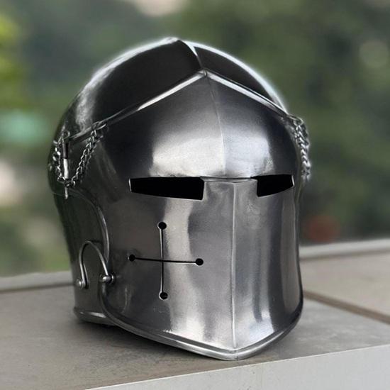 

Середньовічний шолом Барбута, м яка сталь 18 г, Костюмна броня Подарунок