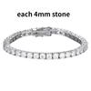 Smyoue 2-6.5mm Real Moissanite Tennis Bracelet for Women Christmas Gift Platinum Plated 100% 925 Silver Wedding Jewelry