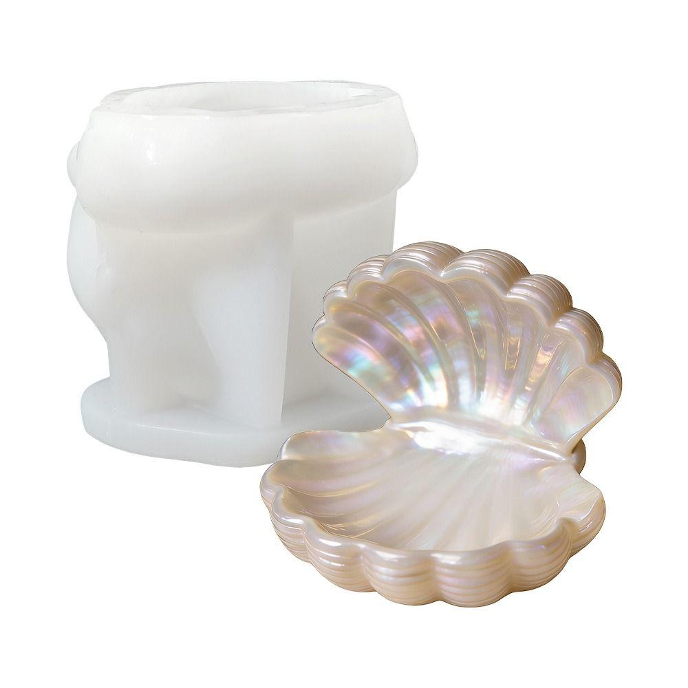 Multi-Functional Seashell Shape Gypsum Mold Scallop Candlestick Plaster Molds  DIY Crafts