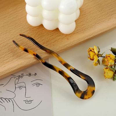 1 Pcs Classic Retro Style Hawksbill Color Acetic Acid Plate Hairpin Ladies Hair Accessories