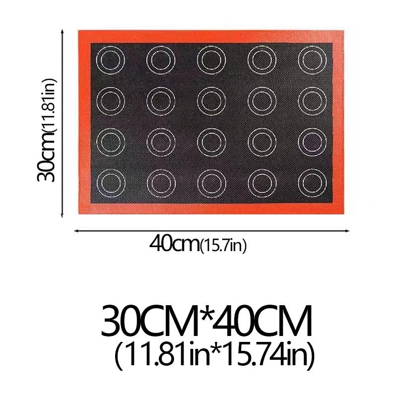 

30x40cm Two Sided In One Printing Silicone Baking Mat Non Stick Pastry Oven Cake Perforated Sheet Liner Mat Pad For Accessory