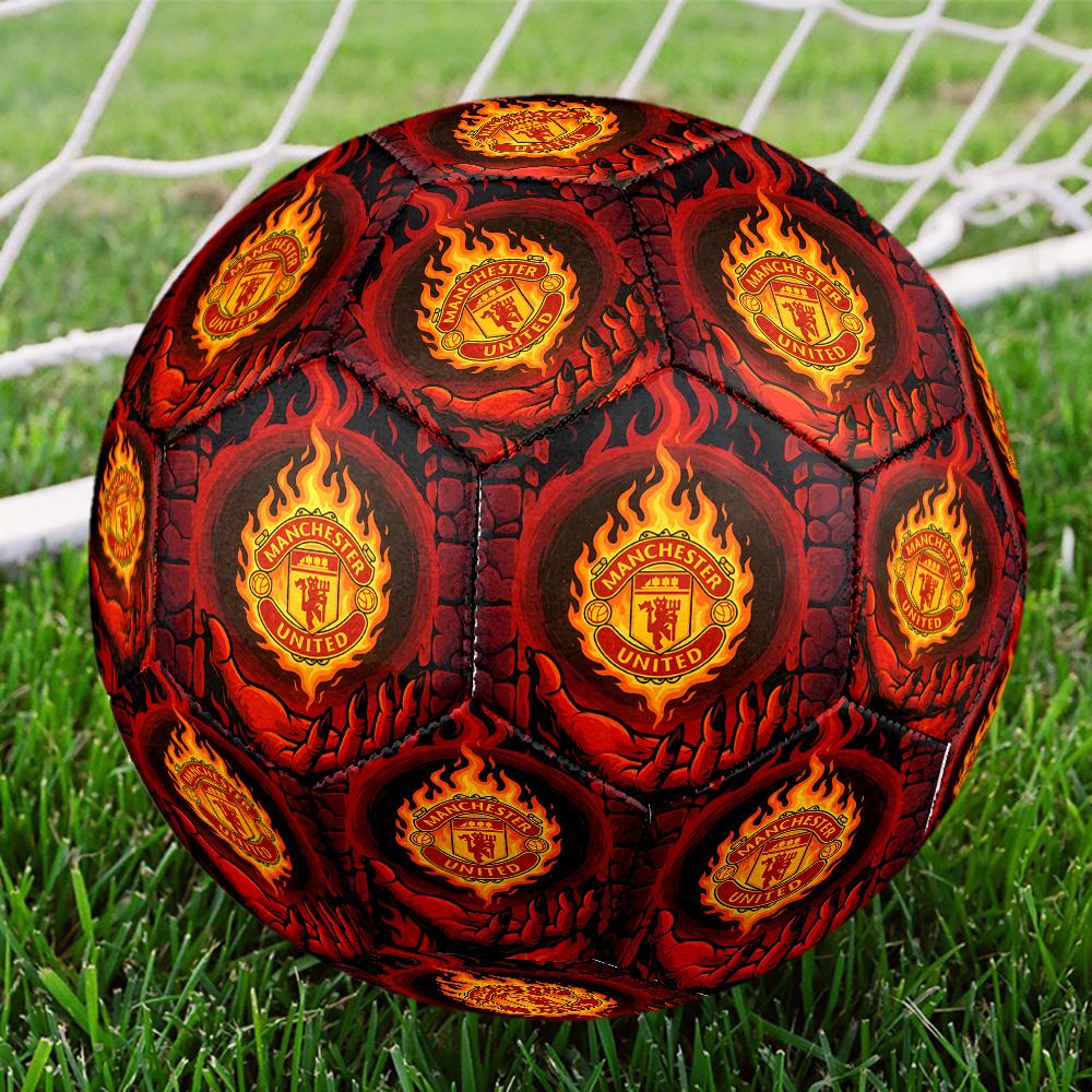 Manchester Crest Size 5 Soccer Football Machine Sewn Indoor/Outdoor Training and Matches for Football Accessories