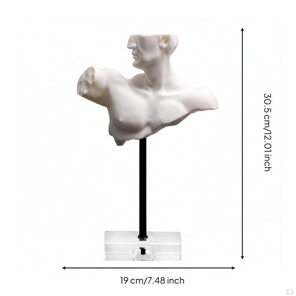 Male Bust Sculpture Decorative Decor Premium for Office, Interior Designers