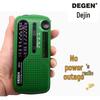 Degen DE13 Hand-Crank & Solar-Powered Portable Radio (English Version)